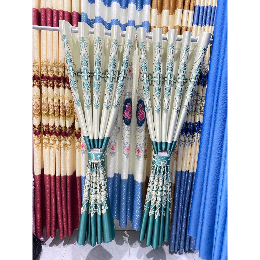 1 TẤM GẤM 3D MÀU XANH NGOC CỔ ĐIỂN  CHƯA CÓ CÂY TREO - TREO 1 TẤM MUA 1 TẤM _TREO 2 TẤM MUA 2 TẤM RÈM CỬA VIỆT