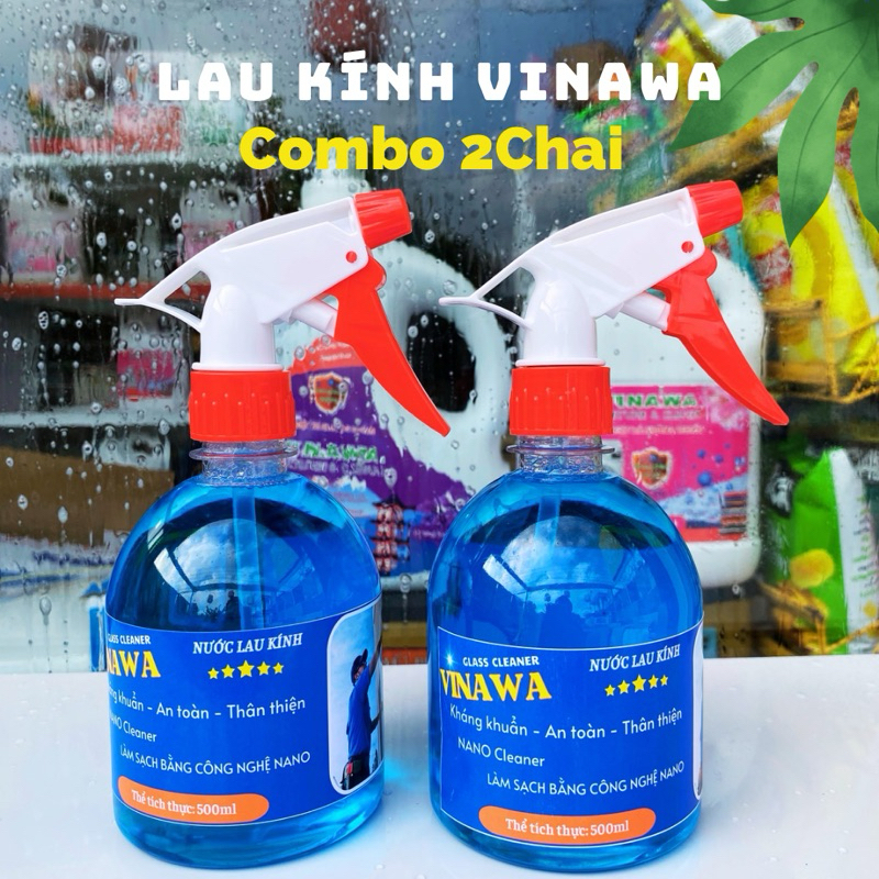 COMBO 2 CHAI NƯỚC LAU KÍNH LAU BẾP SIÊU SẠCH VINAWA PHIÊN BẢN NÂNG CẤP SIÊU THỊ TKMART