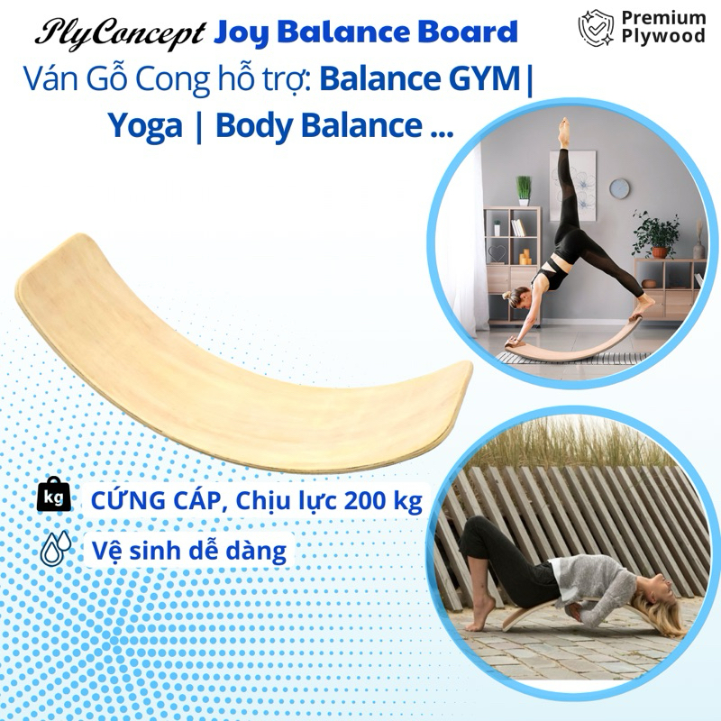 Ảnh Ván thăng bằng tập Thể Dục, Thể Thao, Yoga, Body Balance, Gym - Gỗ uốn cong Plyconcept Balance Board 1