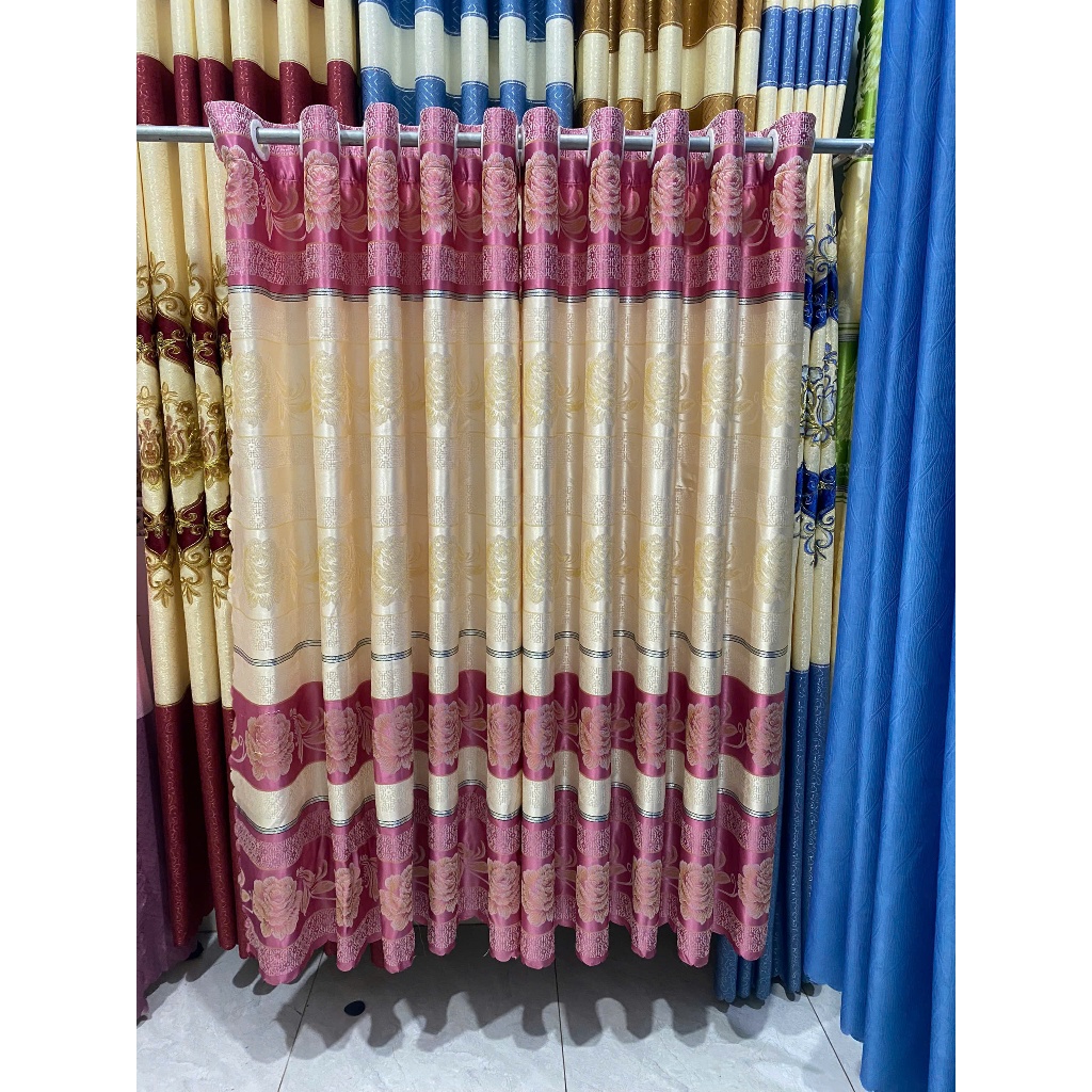 1 TẤM GẤM HOA VĂN MÀU HỒNG  CHƯA CÓ CÂY TREO - TREO 1 TẤM MUA 1 TẤM _TREO 2 TẤM MUA 2 TẤM RÈM CỬA VIỆT HÀN