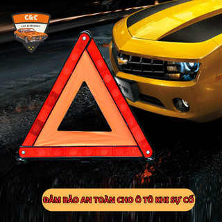 Biển tam giác phản quang cảnh báo nguy hiểm dừng đỗ xe cho xe ô tô. (phản quang, gấp gọn, chắc chắn)