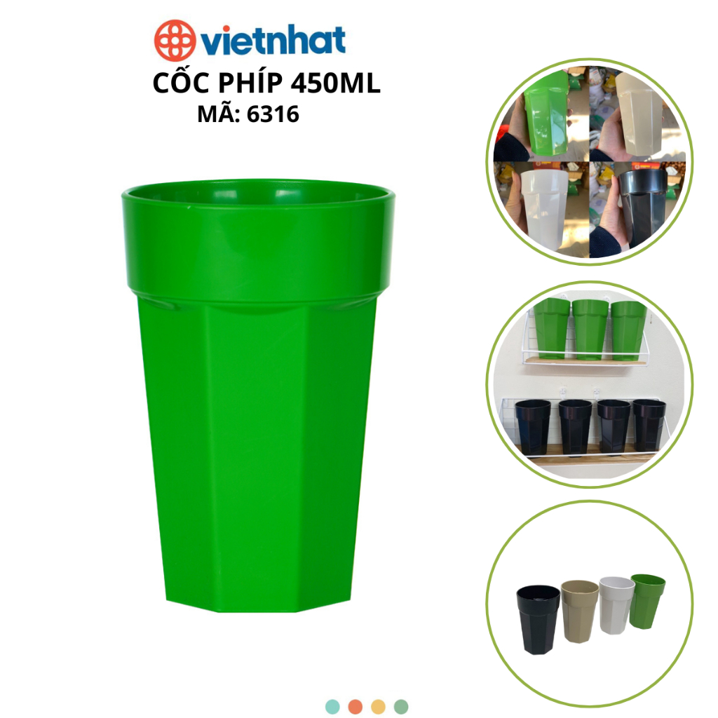 Combo 10 Cốc Phíp 330ml & 450ml Loại Dày Đẹp Chính Hãng Việt Nhật