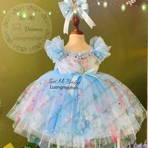 Đầm công chúa elsa bồng xòe cho bé [ Tặng cài ] Elisa Princess dress for baby