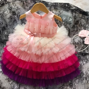 Váy công chúa cầu vồng tím hồng cao cấp cho bé dự tiệc [ 𝗧𝗮̣̆𝗻𝗴 𝗰𝗮̀𝗶 ] Princess dress for baby