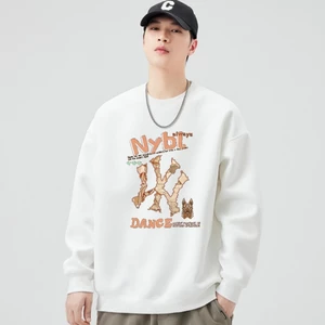 Áo Sweater Nam HappyTee - Áo Thu Đông Cho Nam NY nybl Dancing Chất Da cá Cotton Cao Cấp - 3 màu Đen Trắng Xám