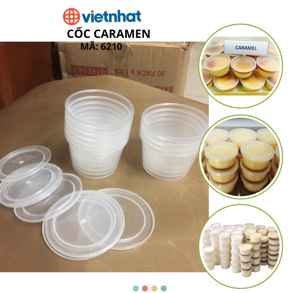 Combo 50 cốc làm Sữa Chua, Caramen Chính Hãng VIỆT NHẬT (Mã 6210)
