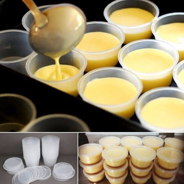 Combo 50 cốc làm Caramen, Sữa Chua Kèm Nắp Đậy Chính Hãng VIỆT NHẬT (Mã 6210)