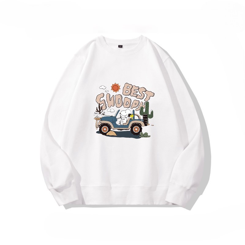 Áo Sweater Nam/Nữ HappyTee - Áo Thu Đông Nam Nữ Chú Chó Snoopy Cute chất lừ Chất Nỉ Da Cá Cao Cấp