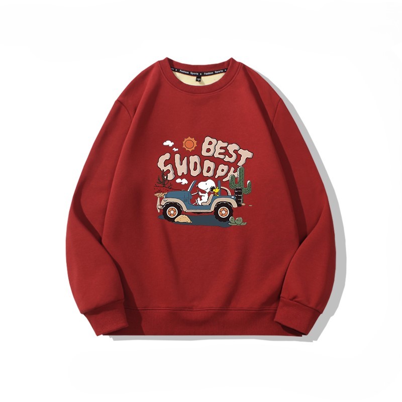 Áo Sweater Nam/Nữ HappyTee - Áo Thu Đông Nam Nữ Chú Chó Snoopy Cute chất lừ Chất Nỉ Da Cá Cao Cấp