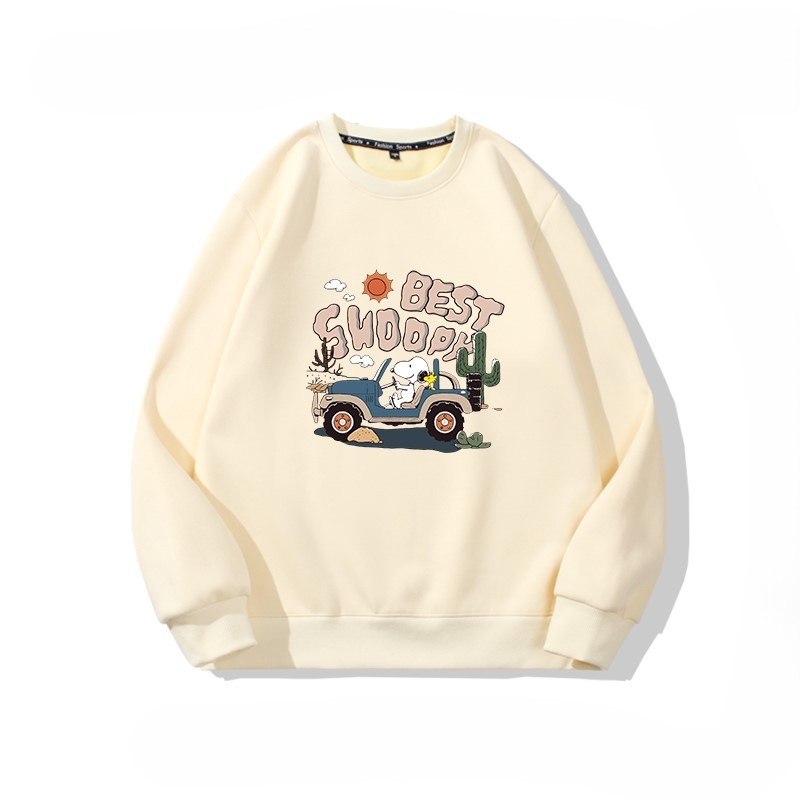 Áo Sweater Nam/Nữ HappyTee - Áo Thu Đông Nam Nữ Chú Chó Snoopy Cute chất lừ Chất Nỉ Da Cá Cao Cấp