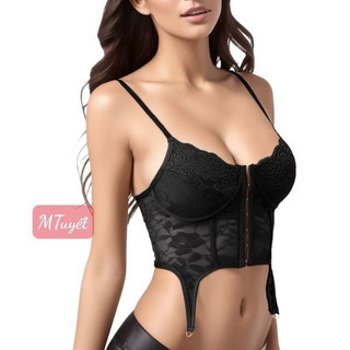 Áo bra ren khuy cúc bọc Có đệm Sexy