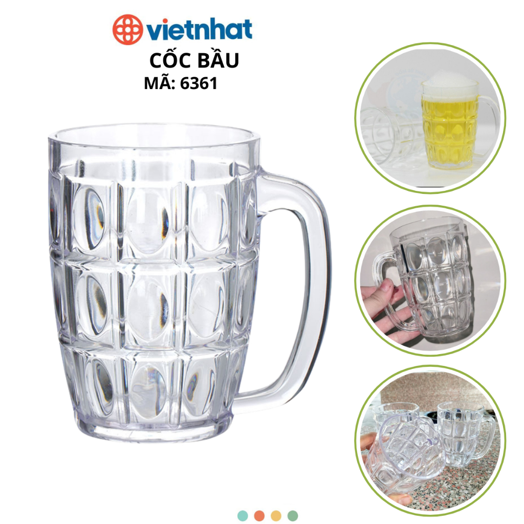Combo 10 Cốc bầu 6A, Cốc uống bia, Cốc uống sinh tố chính hãng VIỆT NHẬT (mã 6361)