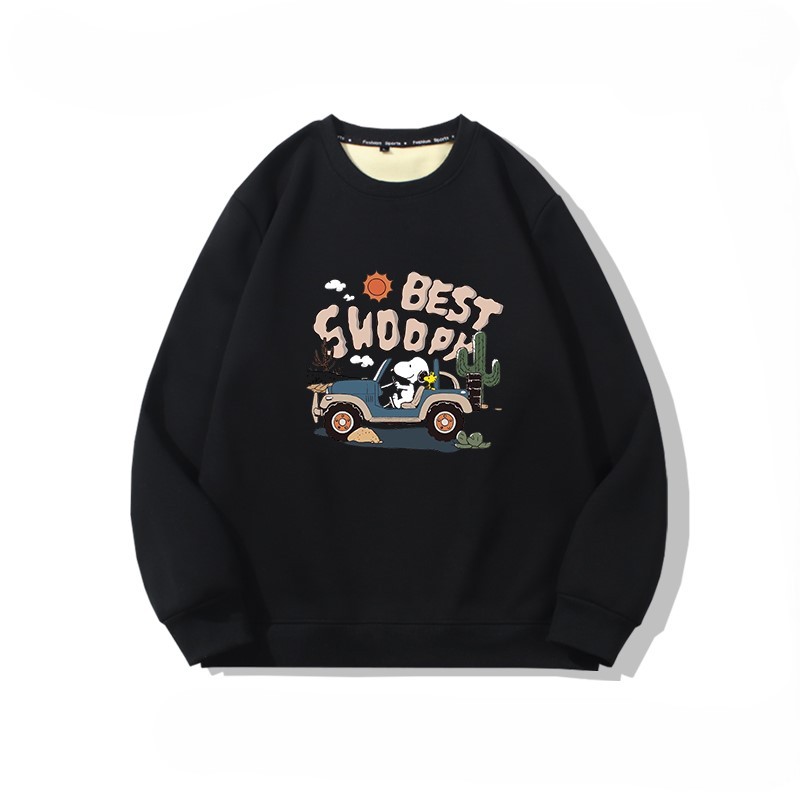 Áo Sweater Nam/Nữ HappyTee - Áo Thu Đông Nam Nữ Chú Chó Snoopy Cute chất lừ Chất Nỉ Da Cá Cao Cấp