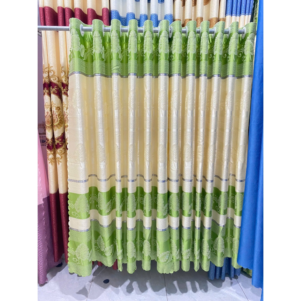 RÈM GẤM HOA VĂN MÀU XAnH LÁ CÂY NHIỀU KÍCH THƯỚC GIÁ RẺ , NGĂN PHÒNG CỬA CHINH CỬA SỔ