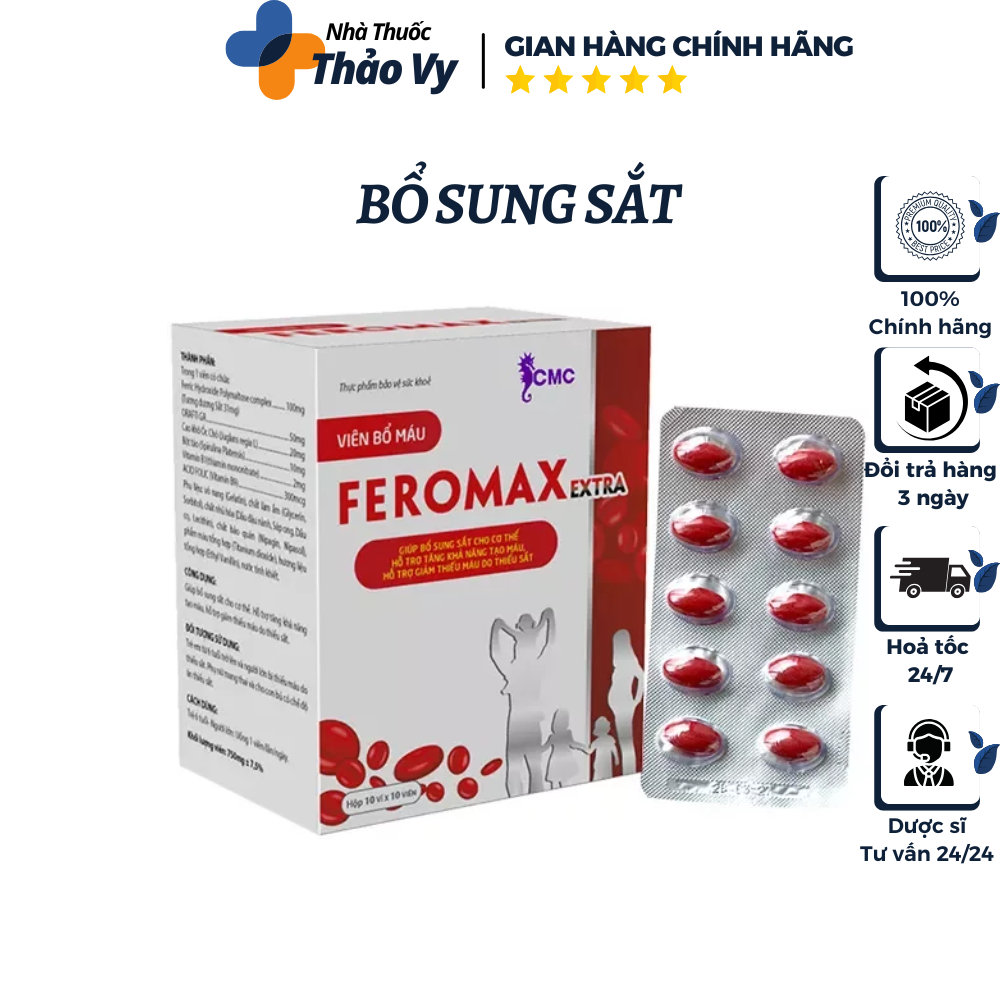 Feromax Extra - Giúp bổ sung sắt cho cơ thể - Hộp 100 viên | Shopee ...