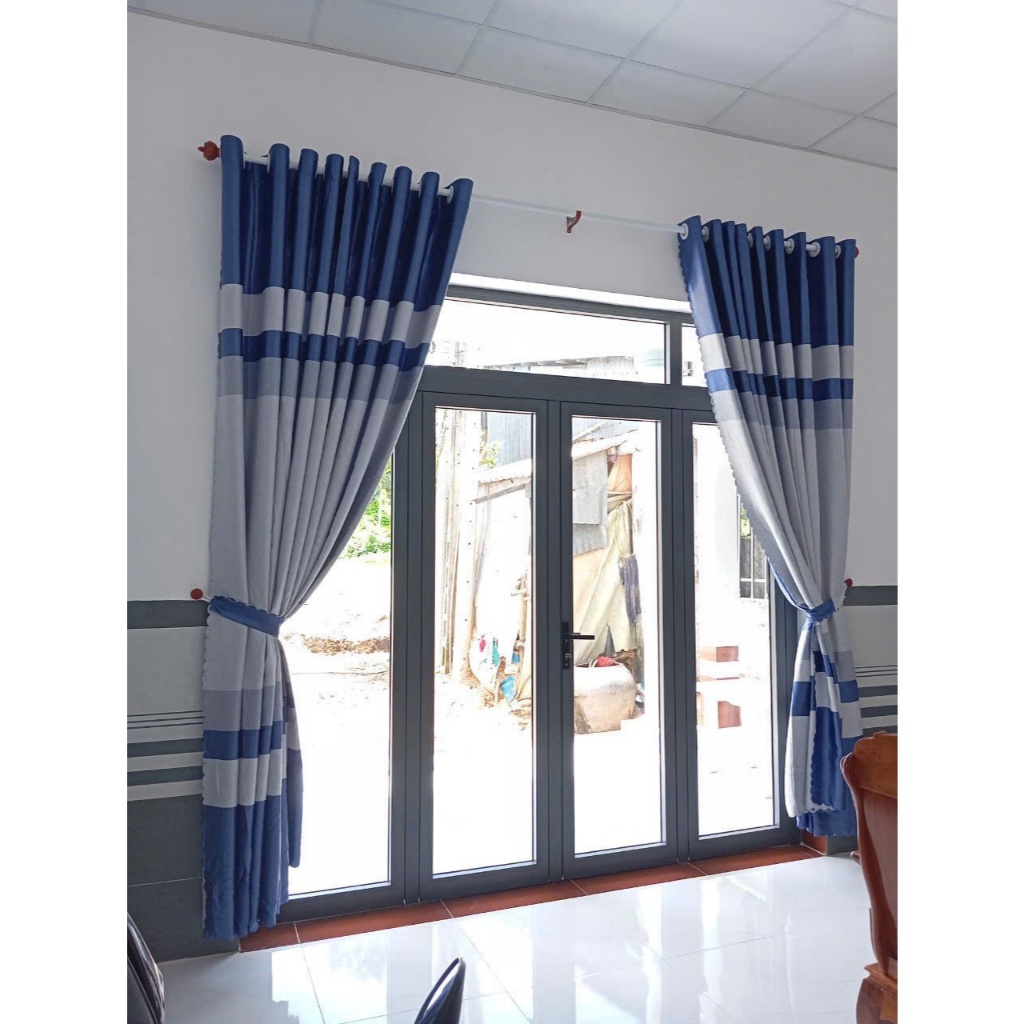 Gấm nhung màu xanh giá của 1 Tam rèm căng thẳng ( chưa bao gồm thanh treo) cản nắng 70%