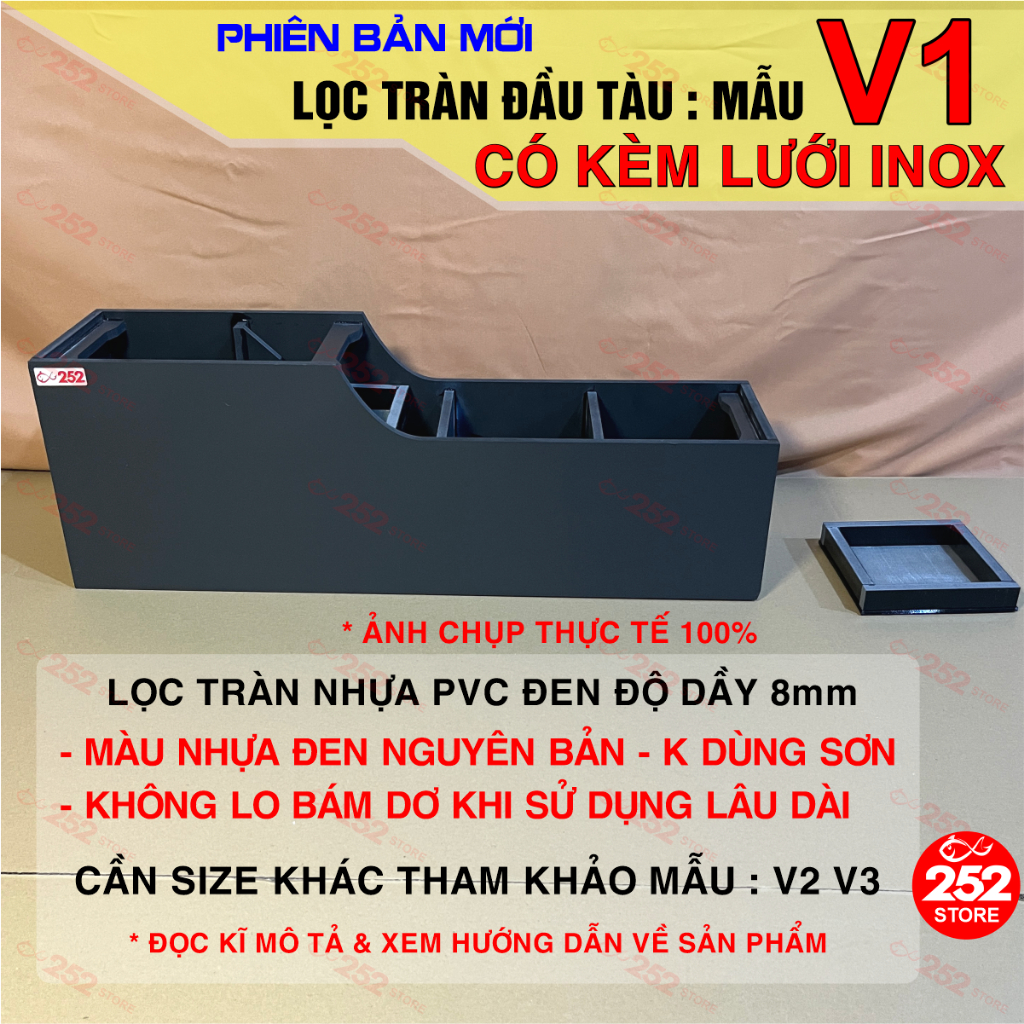 V1 - LỌC TRÀN ĐẦU TÀU NHỰA PVC ĐEN CÓ LƯỚI INOX CHO BỂ CÁ | Shopee Việt Nam