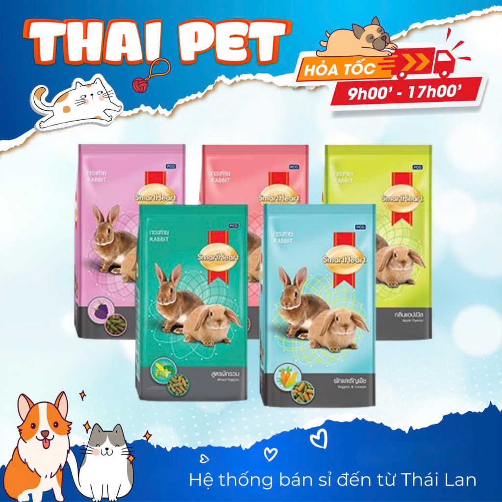 Smart Heart Rabbit Túi nguyên 1kg Giàu Vitamin Dinh Dưỡng Toàn Diện Cỏ ...