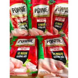 [2 gói]_Xúc Xích Dinh Dưỡng Thịt Heo Ponnie - Gói 5 cây 95g/175g