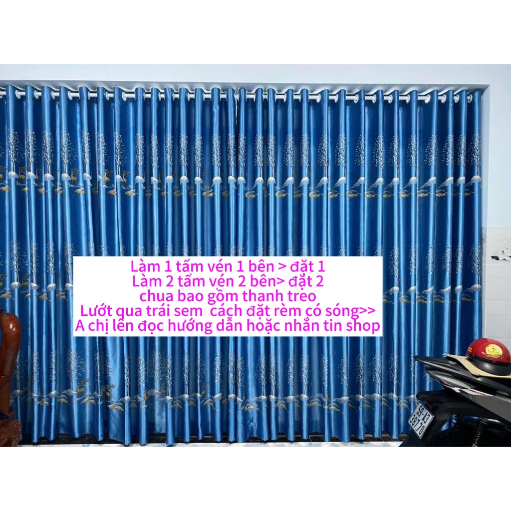 Gấm 3D - Giá của 1 tấm rèm,vải polyester 3 lớp cản nắng 90% thích hợp ...
