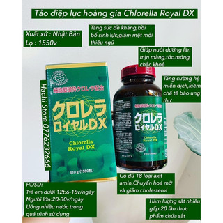 TẢO LỤC CHLORELLA ROYAL DX NHẬT BẢN, HỘP 1550 VIÊN