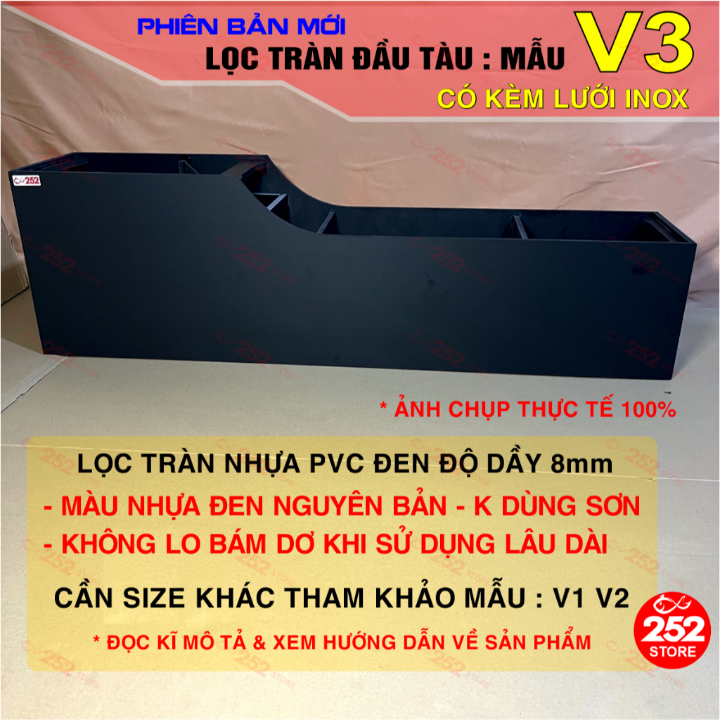 V3 - LỌC TRÀN ĐẦU TÀU NHỰA PVC ĐEN CÓ LƯỚI INOX CHO BỂ CÁ | Shopee Việt Nam