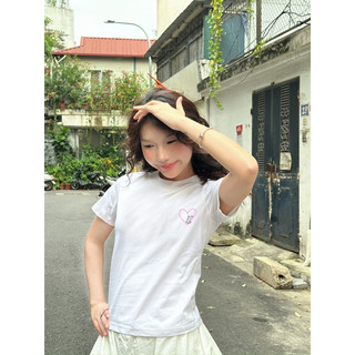 Áo Thun Nữ Baby Tee " Basic Love Cat " - Kraken Drk 250gsm cotton 2 chiều