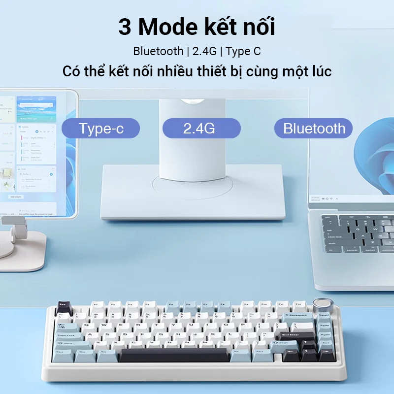 Bàn phím cơ AULA F75 mạch xuôi 3 Mode 4000 maH - Full key hotswappable - 75% - BH 12T | BigBuy360 - bigbuy360.vn