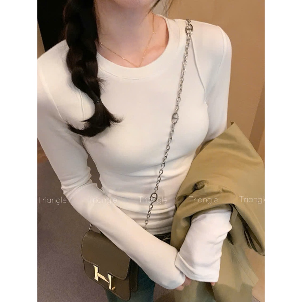 Triangle-Bsic long sleeved shirt (Cân nhắc kỹ, return is not welcomed)Áo thun giữ nhiệt Hàn Quốc thu đông dài tay