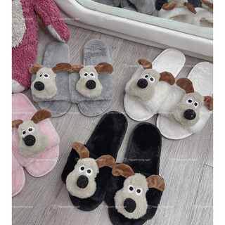 DÉP LÔNG nữ đi trong nhà gắn xương chó cute hàng sẵn