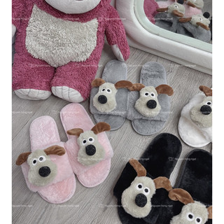 DÉP LÔNG nữ đi trong nhà gắn xương chó cute hàng sẵn