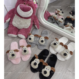 DÉP LÔNG nữ đi trong nhà gắn xương chó cute hàng sẵn