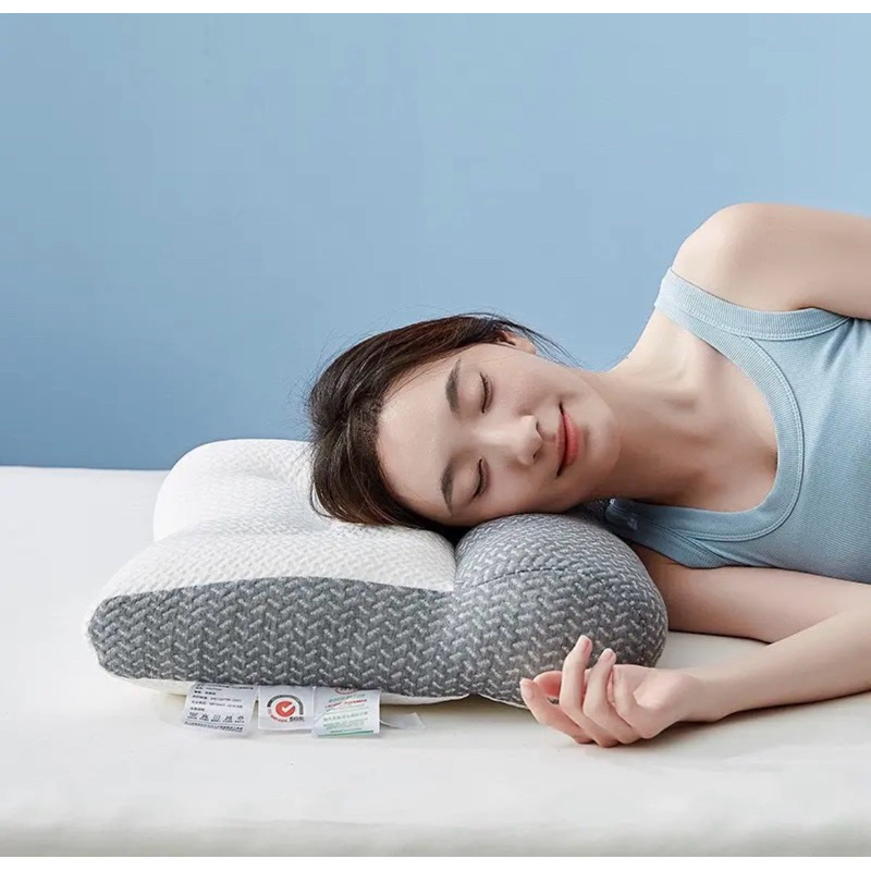 Ruột gối Công thái học 48x70cm Hanna Bedding bông gòn trắng tinh khiết, hỗ trợ nâng đỡ chống đau mỏi cổ vai gáy
