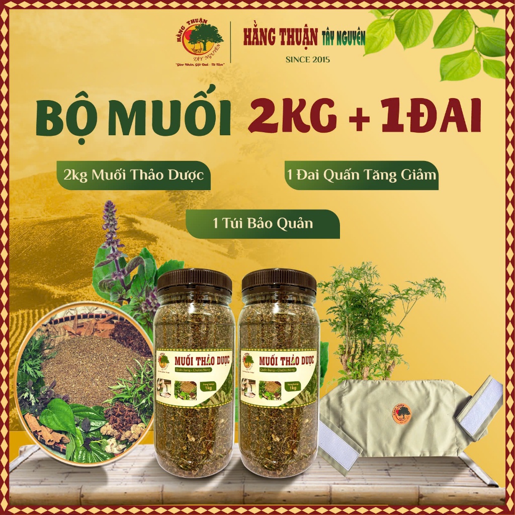 Bộ Muối Thảo Dược Quấng Bụng Chườm Nóng Sau Sinh Hằng Thuận Tây Nguyên