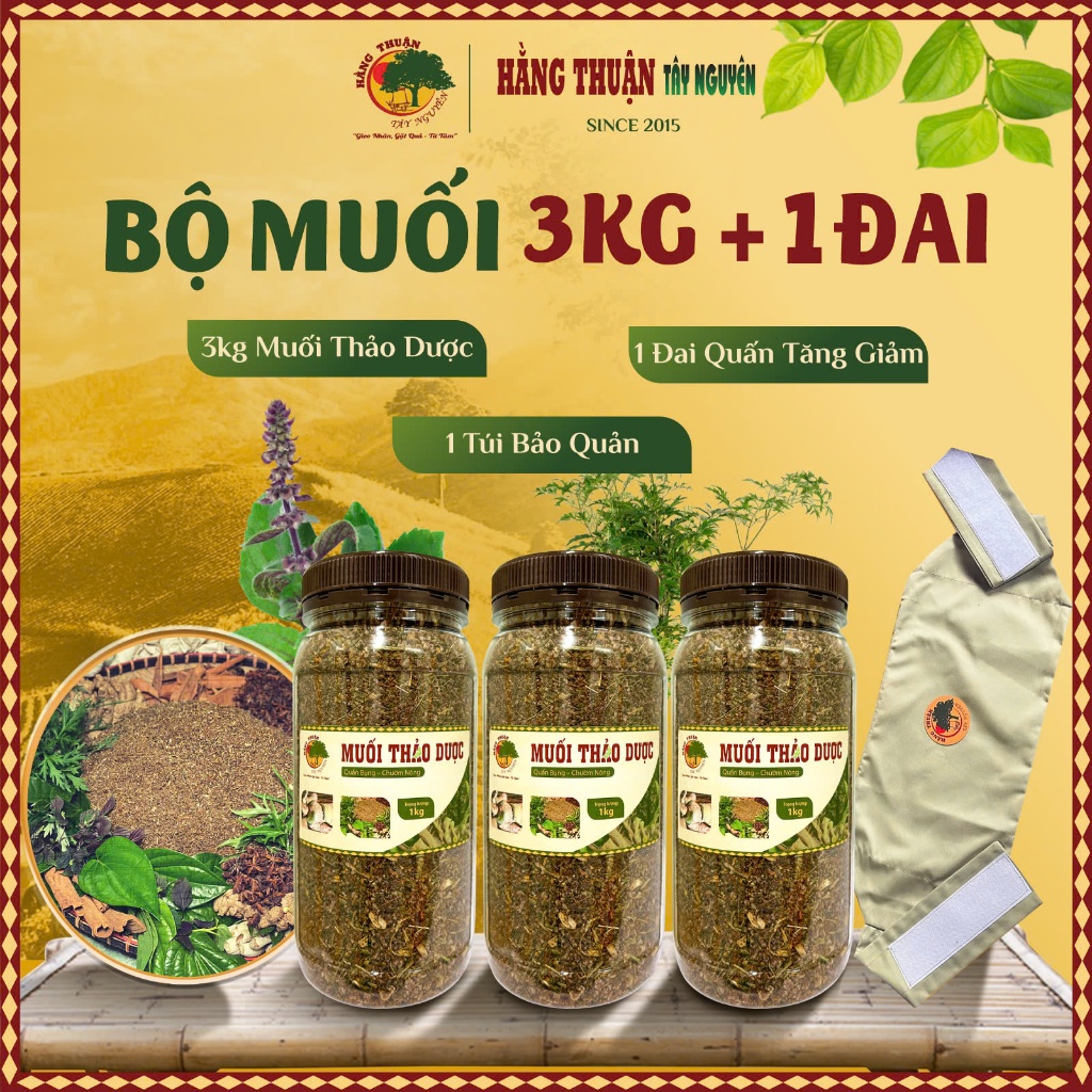 Bộ Muối Thảo Dược Quấng Bụng Chườm Nóng Sau Sinh Hằng Thuận Tây Nguyên