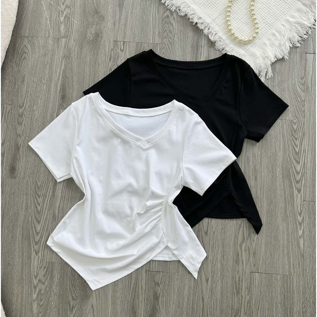 Áo Thun Cổ Tim Bigsize Lên Phom Tôn Dáng Che Bụng Cực Dễ Thương MÃ A40