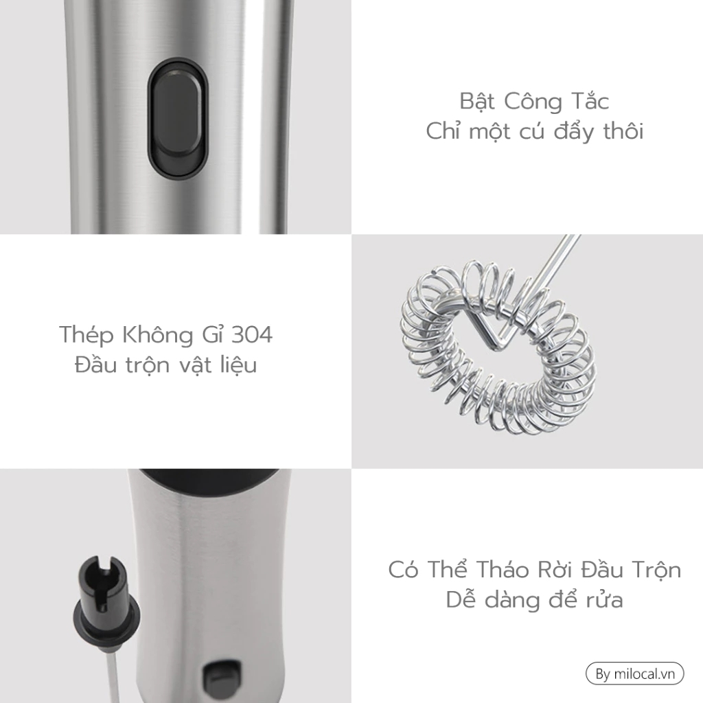 Máy Đánh Trứng, Sữa Youpin Chất Liệu Bằng Thép Không Gỉ 304 Chất Lượng Cao