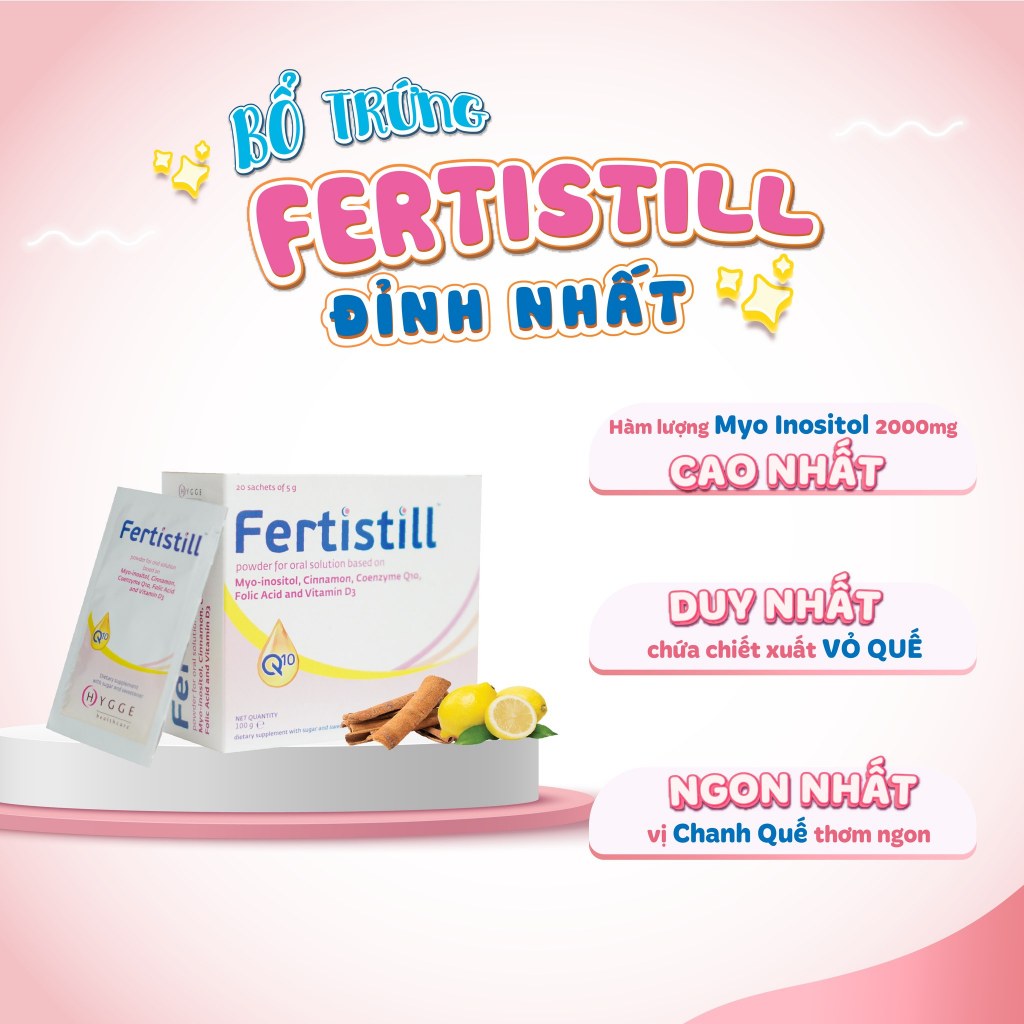 Bổ trứng Fertistill - Mang thai dễ dàng hộp 20 gói