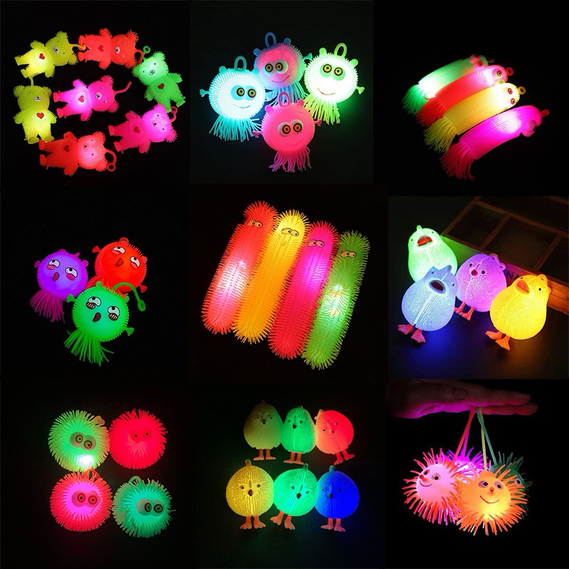 Đồ chơi giải trí Squishy bóp tay giảm stress con vật cao su phát sáng hình Sóc, minion, covit, thỏ…