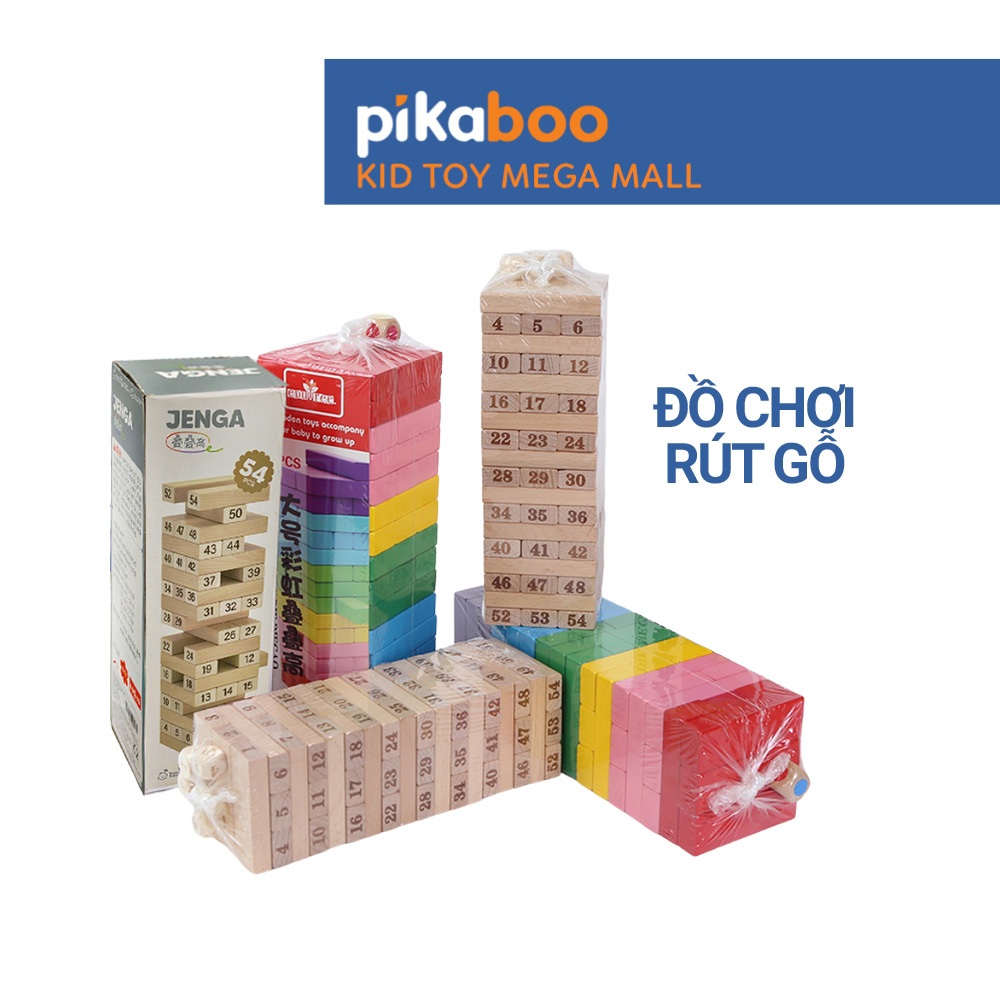 Ảnh Trò chơi rút gỗ Pikaboo loại lớn 48 và 54 thanh kèm xúc xắc an toàn tuyệt đối cho bé 1