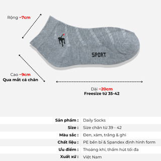 [ Combo 5 Đôi ] Tất Nam Cổ Trung Cầu Thủ T&T SOCKS - NAM251