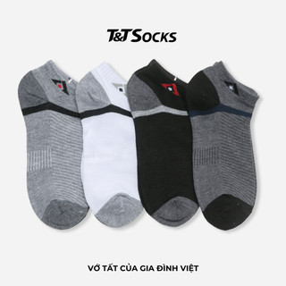 [ Combo 5 Đôi ] Vớ Tất Nam Cổ Ngắn Logo Kẻ Sọc T&T SOCKS Nhiều Màu Thoáng Khí Êm Ái