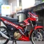 Tem rời cao cấp dán xe Raider FI màu đỏ, sọc nhọn đen xám. Decal cao cấp không bay màu, bong tróc