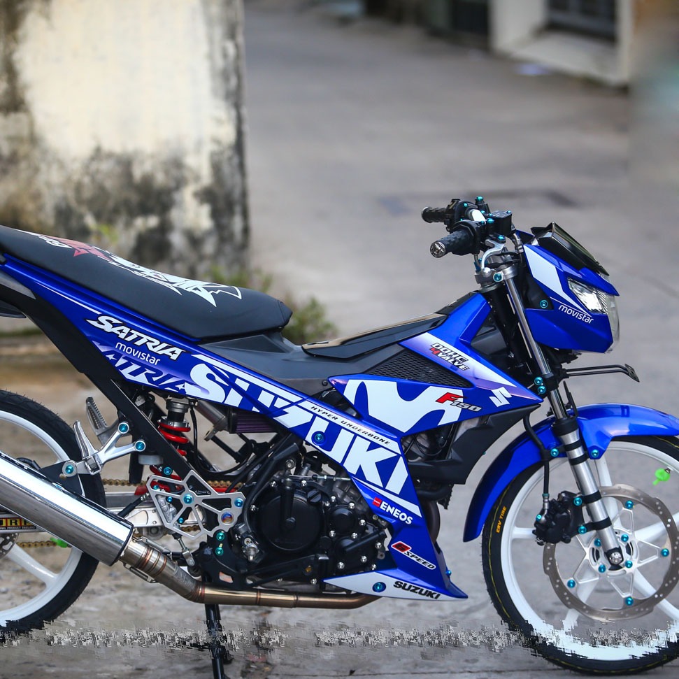 Tem rời cao cấp dán xe Raider FI xanh GP. Decal không bay màu, bong tróc