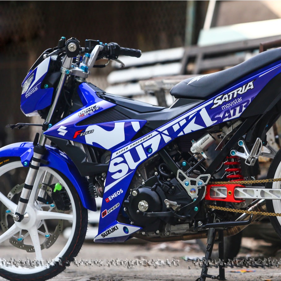 Tem rời cao cấp dán xe Raider FI xanh GP. Decal không bay màu, bong tróc