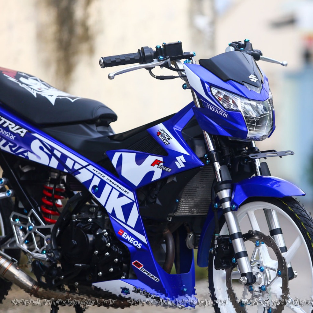 Tem rời cao cấp dán xe Raider FI xanh GP. Decal không bay màu, bong tróc