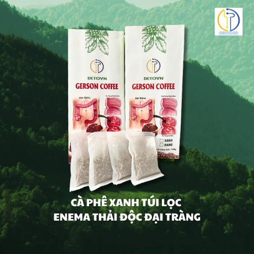 Cà phê DETOVN Nguyên chất Rang mộc, Cà phê Túi lọc Thải độc Đại tràng Gerson Enema (500g, 40 túi)
