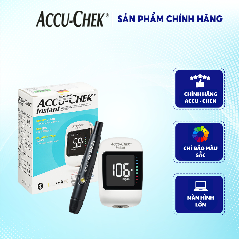 Ảnh Bộ máy đo đường huyết Accu-chek Instant - Có kết nối bluetooth - Có dải màu sắc chỉ thị khoảng đường huyết 2
