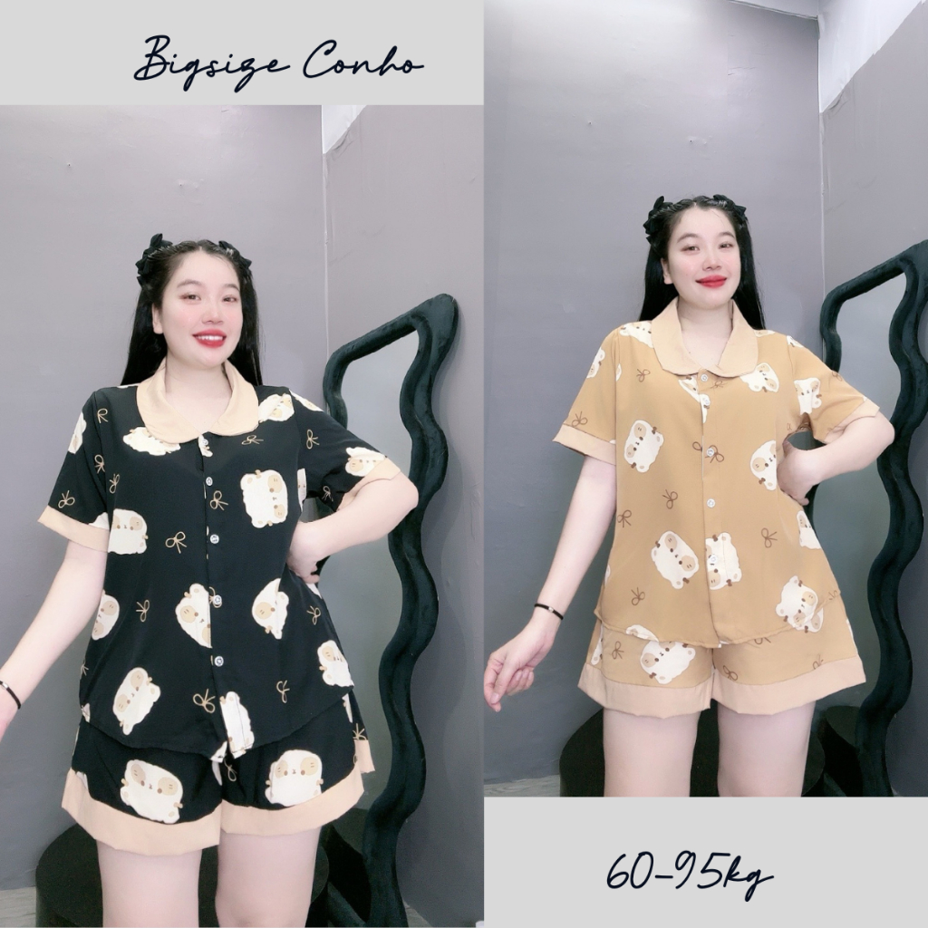 Đồ Bộ Pyjama Bigsize Đùi,Đồ Ngủ Mặc Nhà Chất Liệu Lụa Mặc Mát Thoải Mái SET49