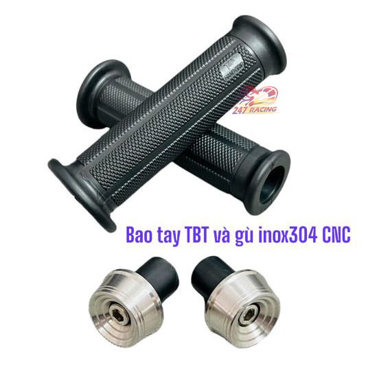 Bao tay TBT kèm gù INOX304 mẫu THÁI lõm V3 gắn xe máy Sirius Wave Dream Exciter Winner Sonic Satria Airblade SH....